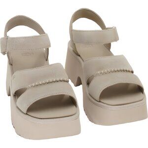 UGG New Heights Platform Ankle Strap Sandals Cream Women's US 10M